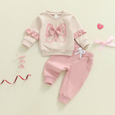 LOVE DAD Pink Bow Ruffle Outfit
