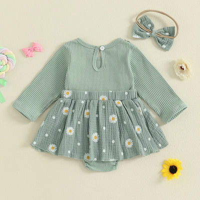 DAISY Crochet Floral Romper Dress