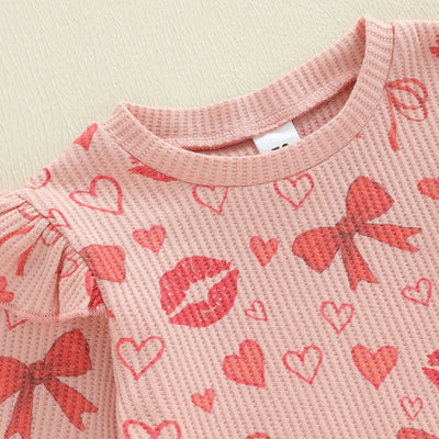 HEARTS & KISSES Waffle Knit Outfit