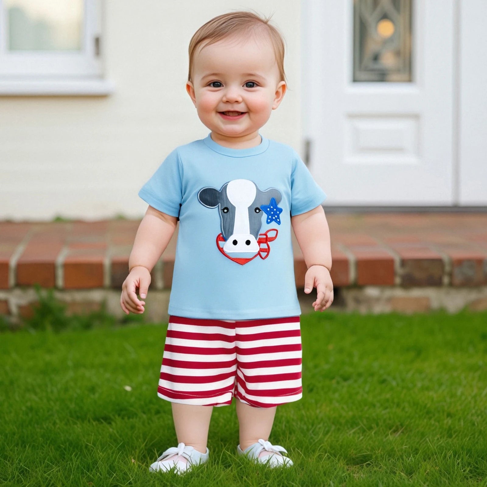 AMERICAN COW Striped Outfit