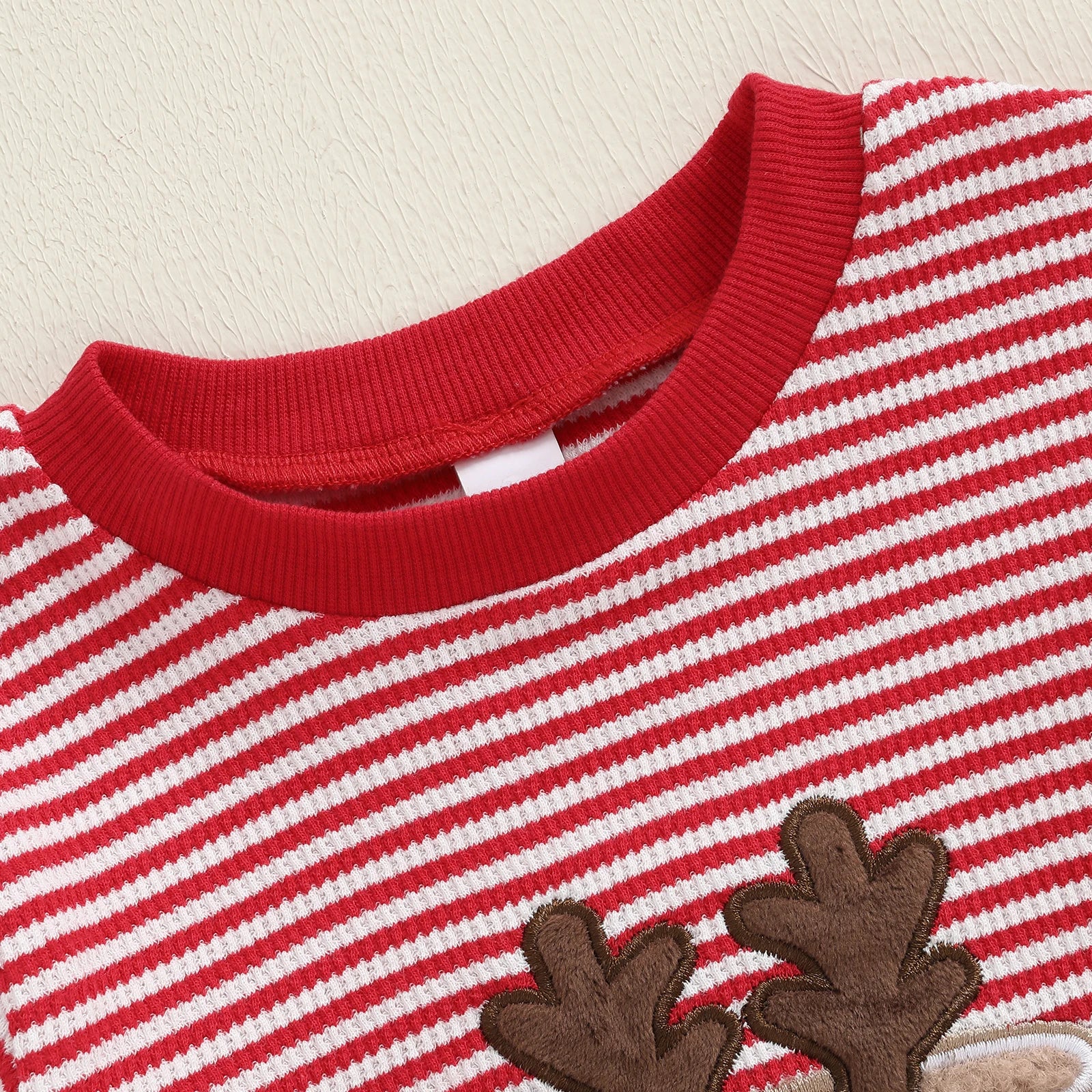 LITTLE RUDOLPH Striped Long-Sleeve Onesie