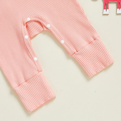 MY FIRST CHRISTMAS Ribbed Ruffle Jumpsuit