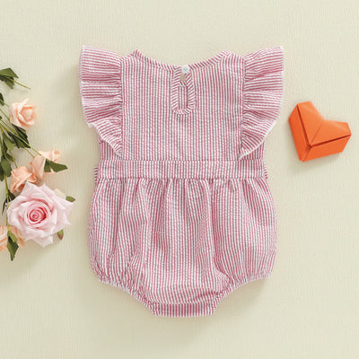 HEARTS Striped Bowtie Romper