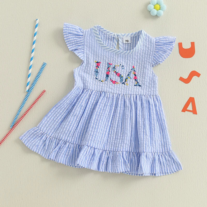 USA Floral Ruffle Dress