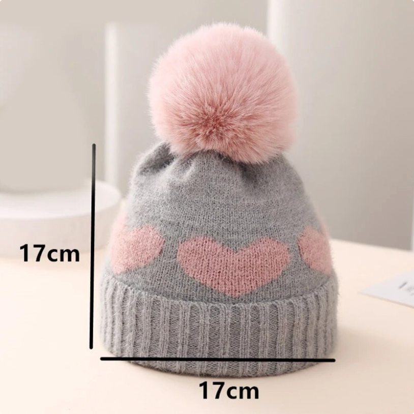 HEART Pompom Beanie