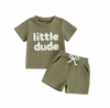 LITTLE DUDE Waffle Knit Outfit