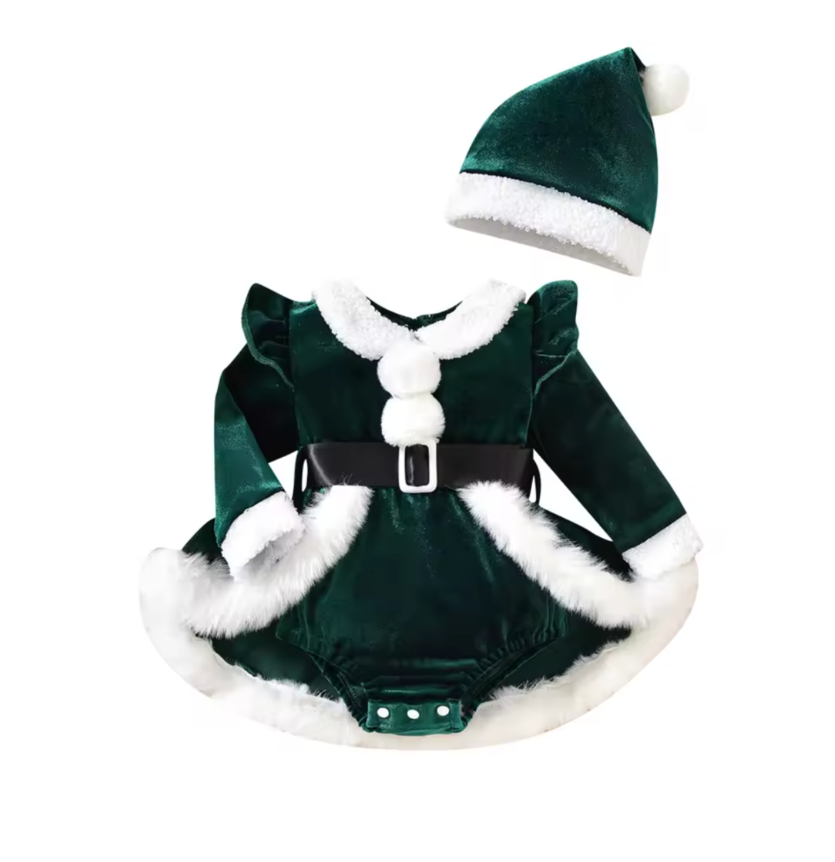 MISS CLAUS Romper Dress with Hat