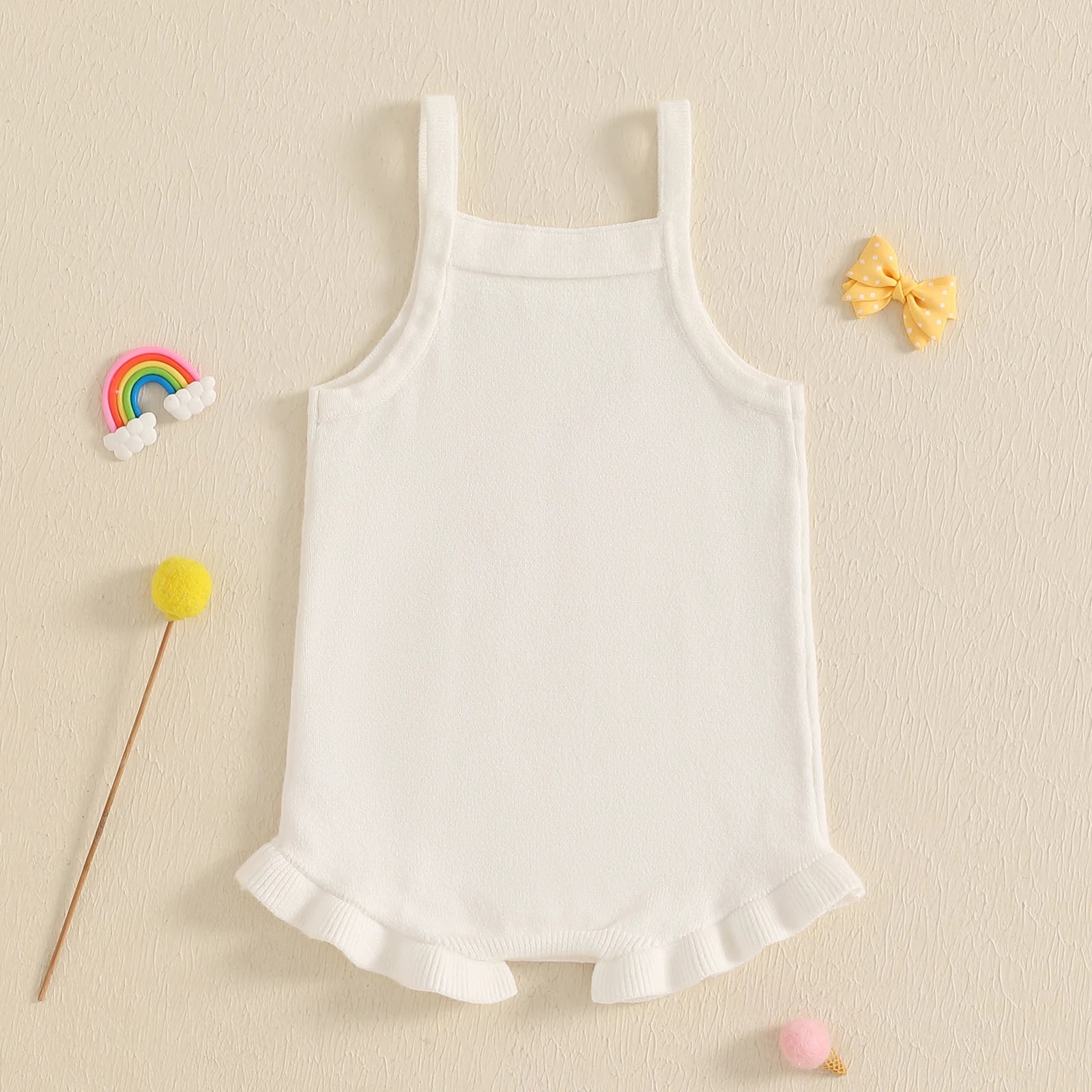 PINK BOW Knitted Romper