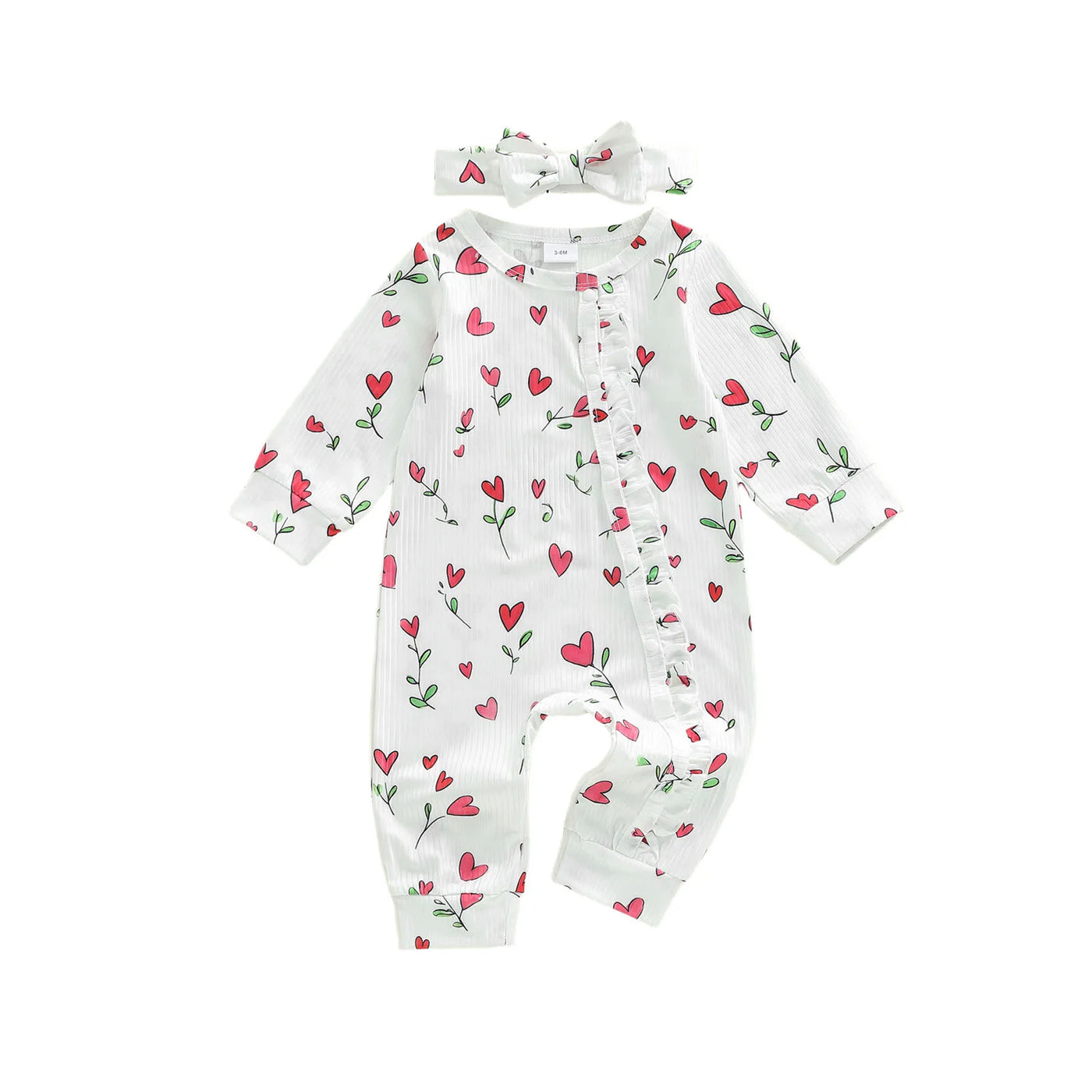 HEART FLOWERS Ruffle Jumpsuit