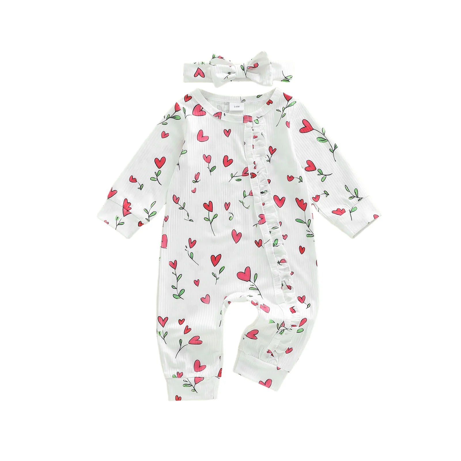 HEART FLOWERS Ruffle Jumpsuit