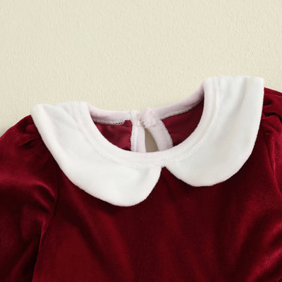 AUDRIA Velvet Collar Dress