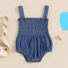 SADIE Smocked Denim Romper