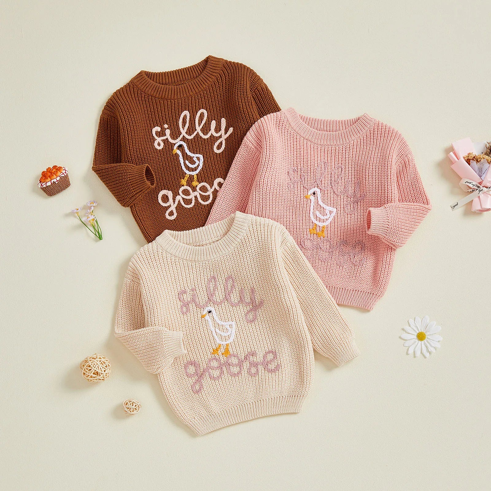 SILLY GOOSE Knitted Sweater