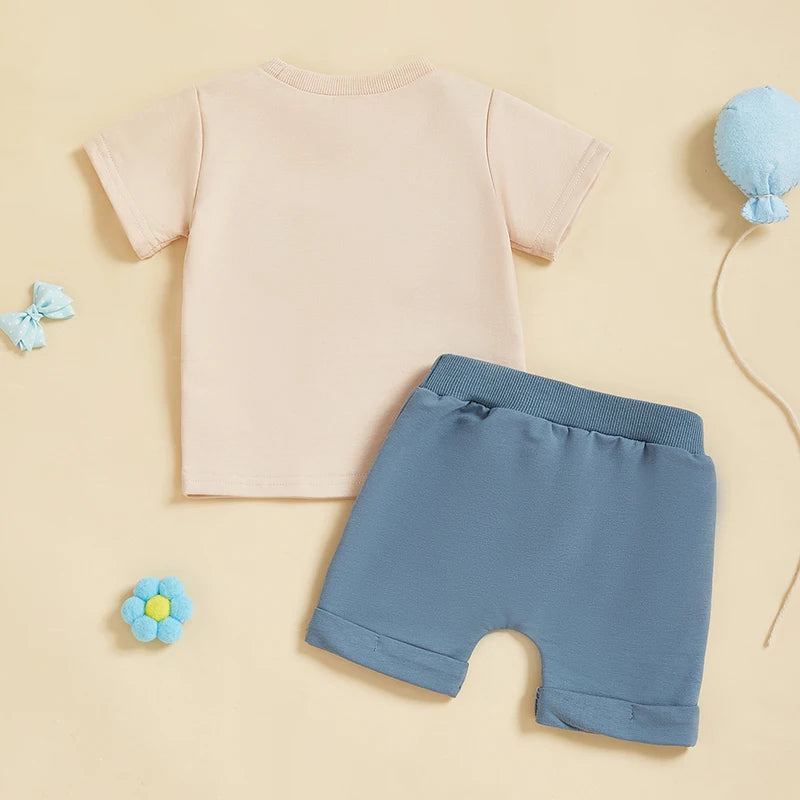 MAMA'S BOY Blue Shorts Outfit
