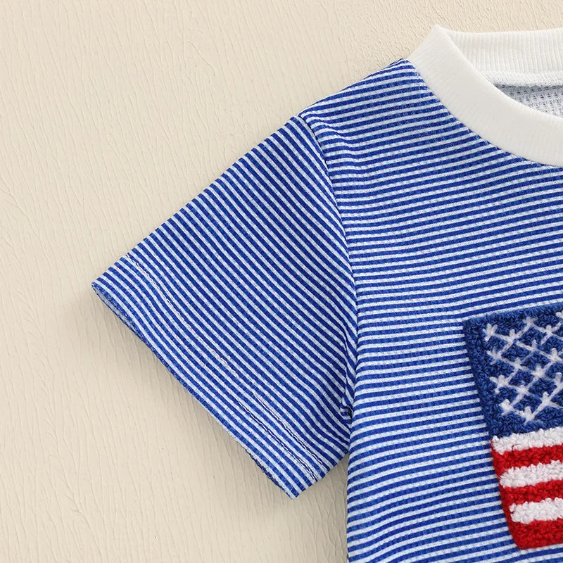 USA FLAG Striped T-Shirt Onesie