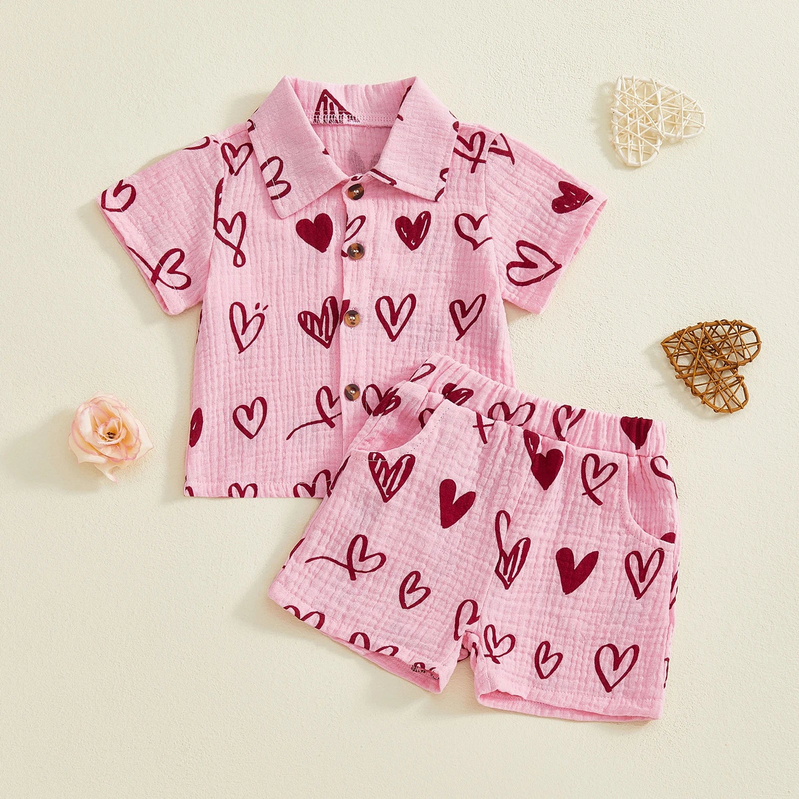 BE MINE Heart Muslin Pyjamas