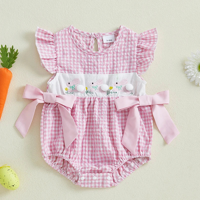 BUNNY Checkered Bowtie Romper