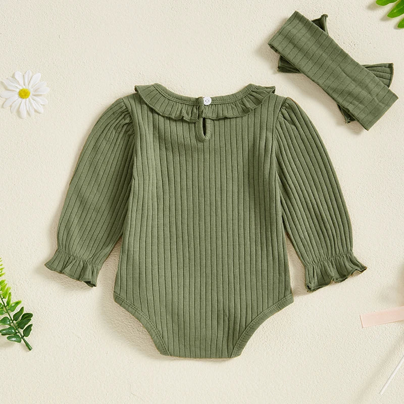 CORA Ribbed Collar Long-Sleeve Onesie