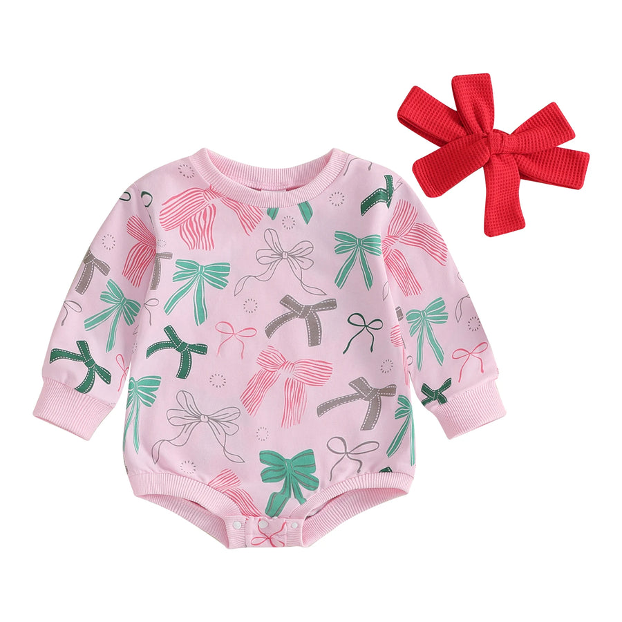 BOW TIES Long-Sleeve Romper