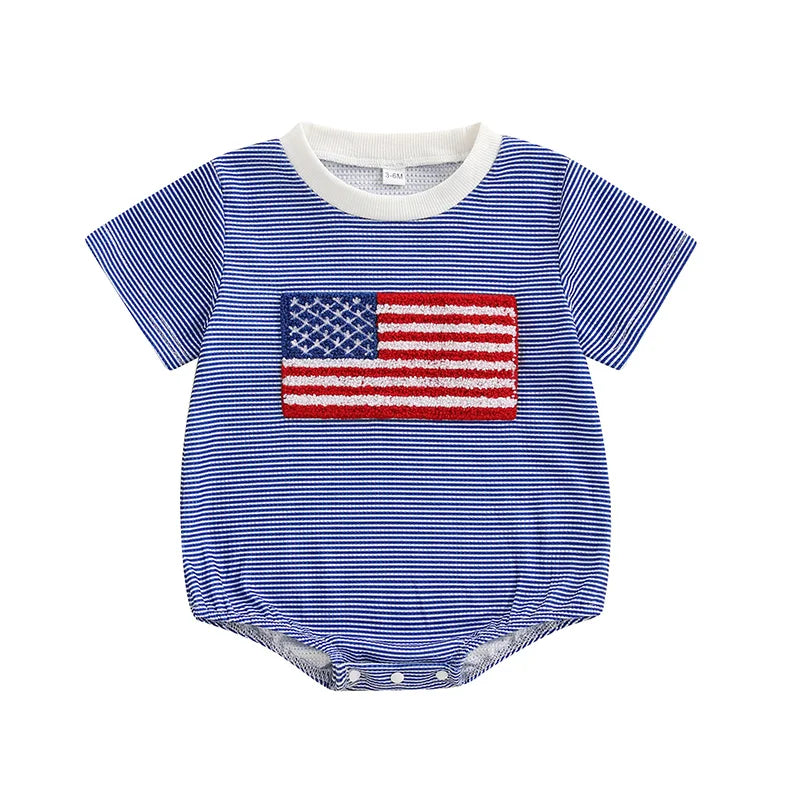 USA FLAG Striped T-Shirt Onesie