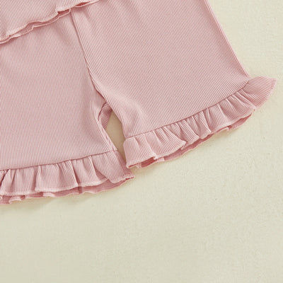 LITTLE BOWTIE Ribbed Ruffle Outfit
