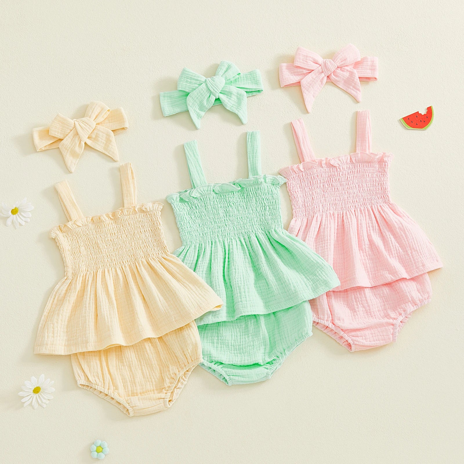 PENNY Smocked Muslin Summer Outfit