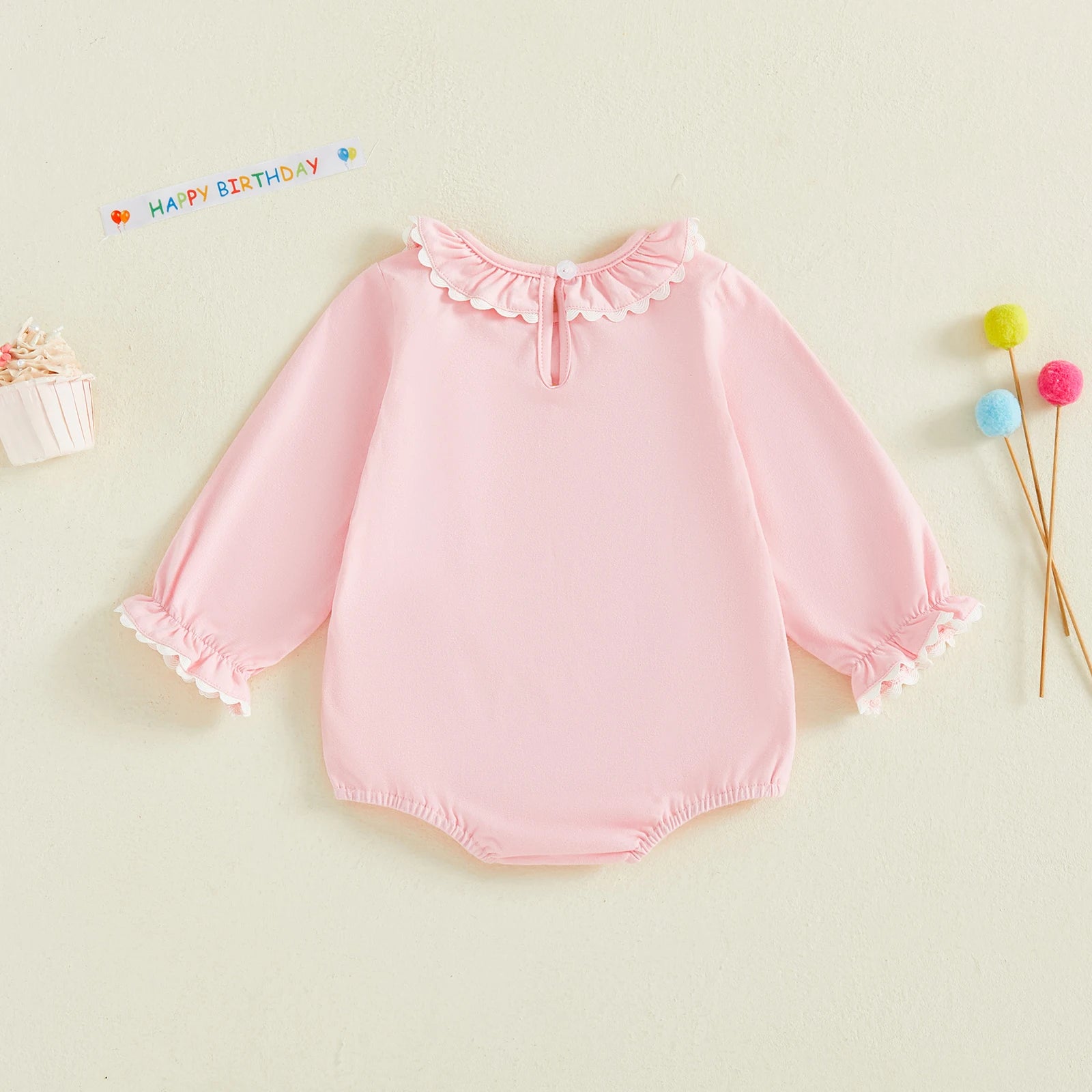 FIRST BIRTHDAY Cupcake Ruffle Long-Sleeve