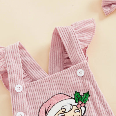HO HO HO Pink Corduroy Romper