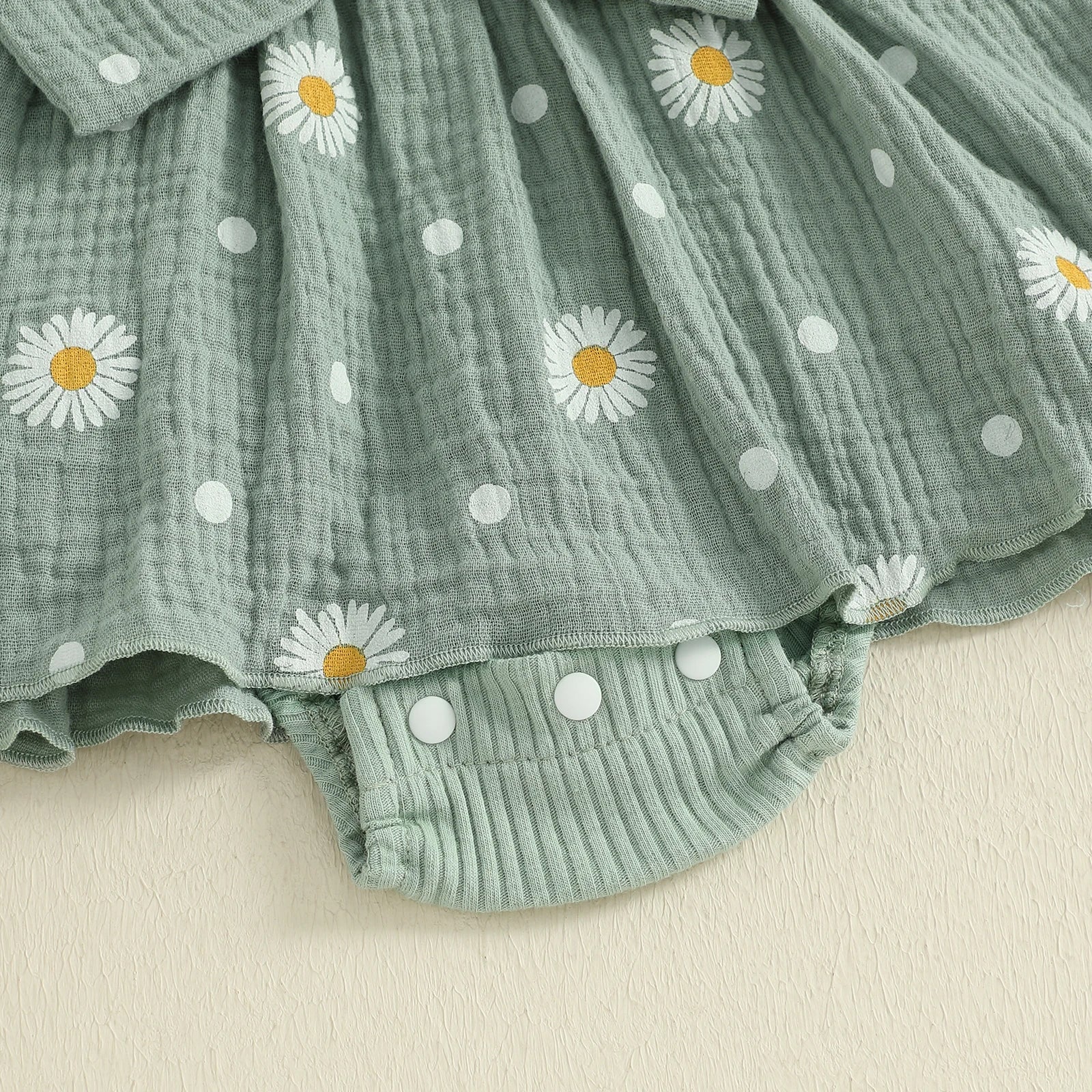 DAISY Crochet Floral Romper Dress