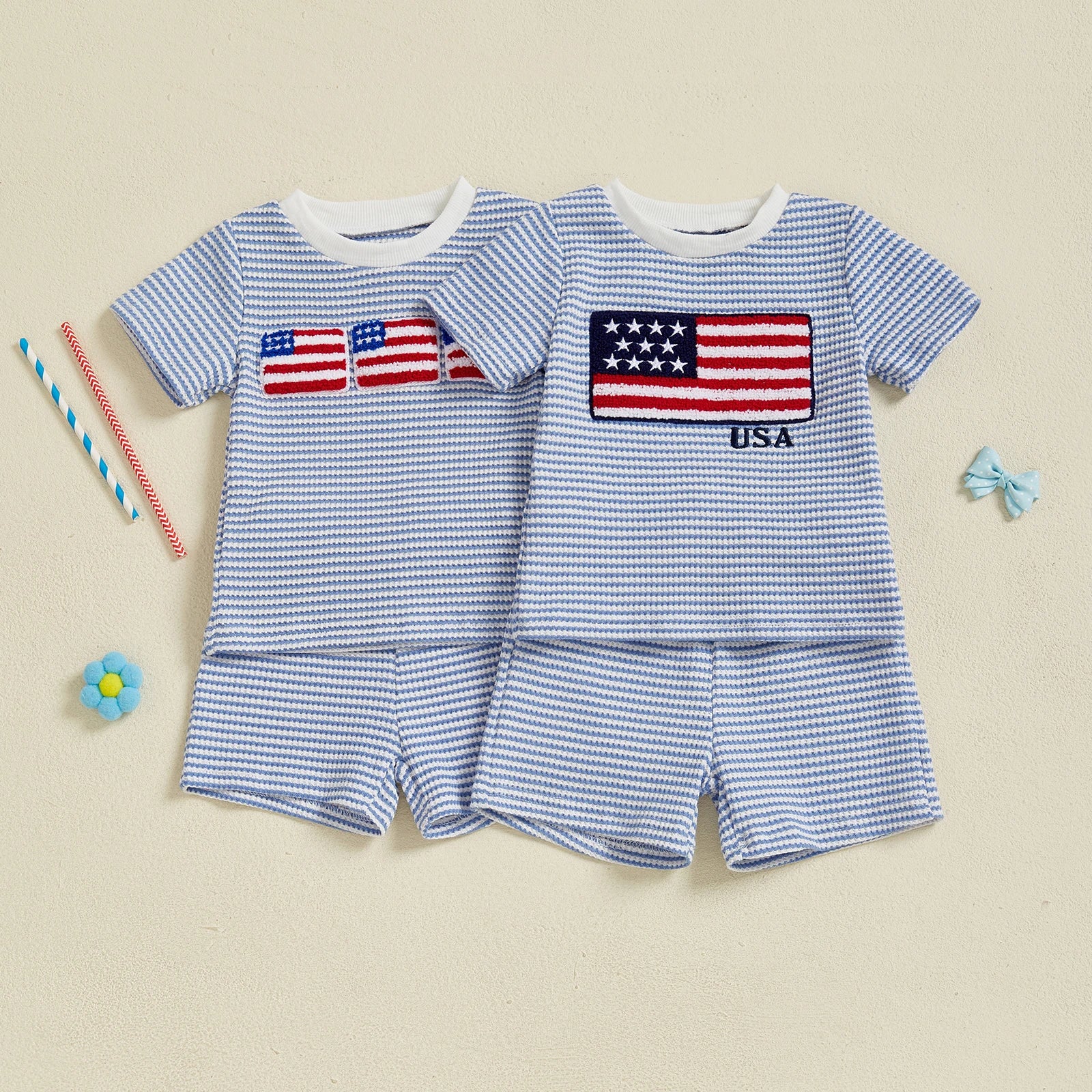 USA FLAG Striped Summer Outfit