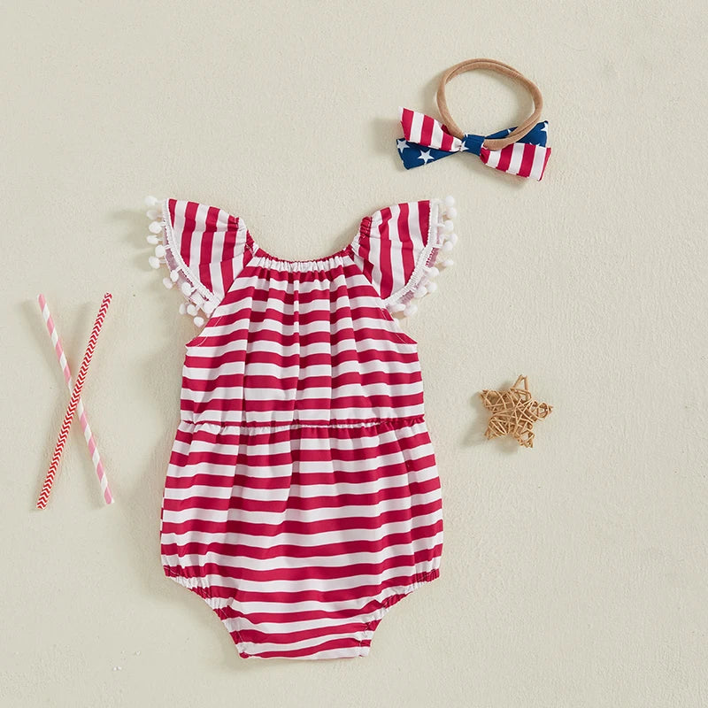 STARS & STRIPES Tassel Romper