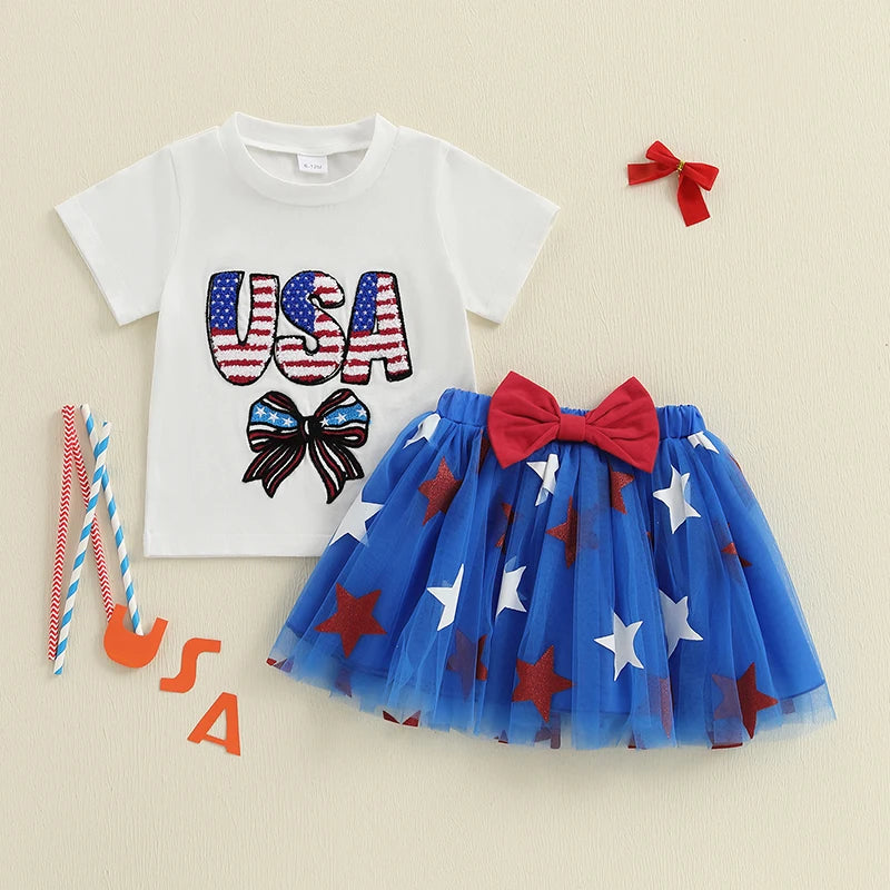 USA Bowtie Tutu Skirt Outfit