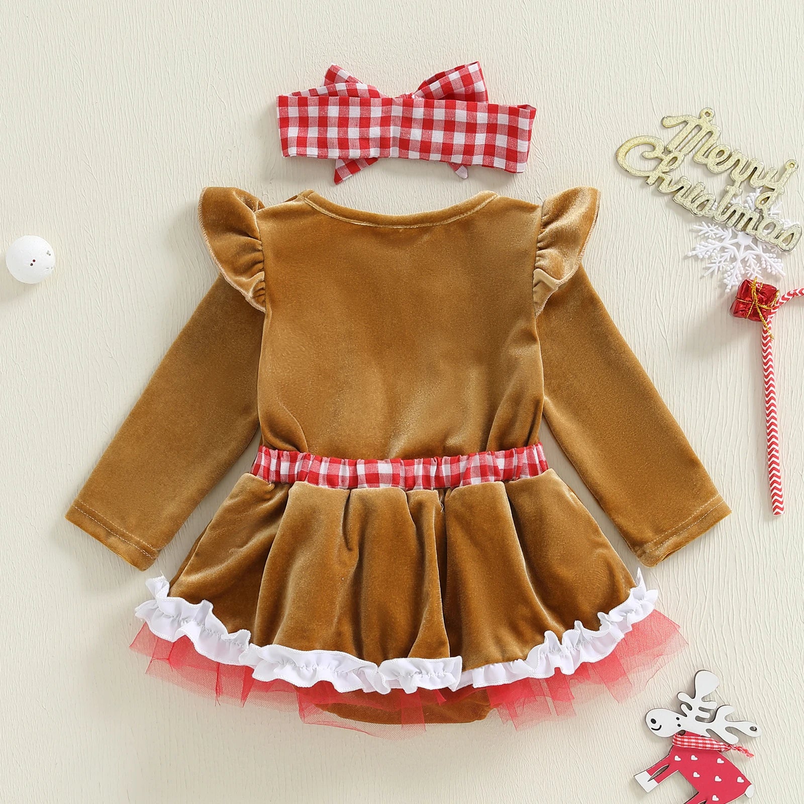 GINGERBREAD CUTIE Romper Dress