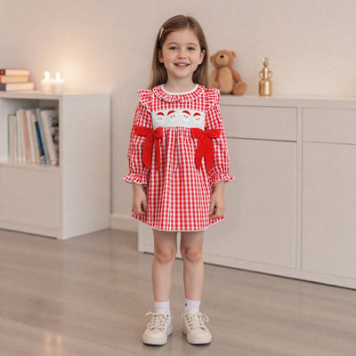 SANTA Plaid Bowtie Dress