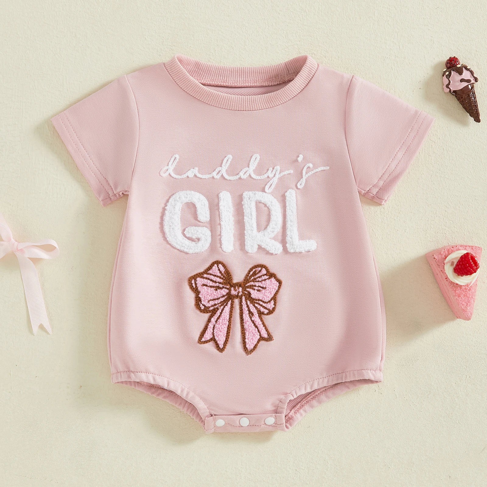 DADDY'S GIRL Bowtie T-Shirt Onesie