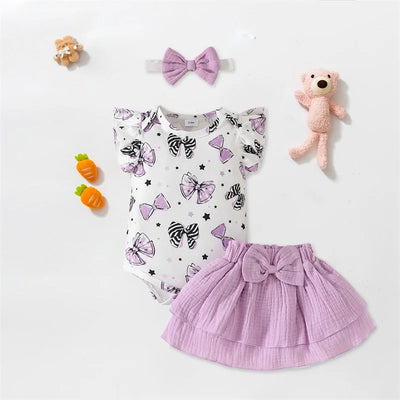 PURPLE BOWTIES Skirt Outfit
