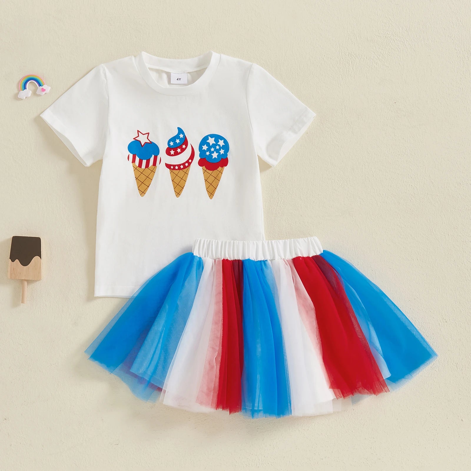 ICR CREAM CONES USA Tulle Skirt Outfit