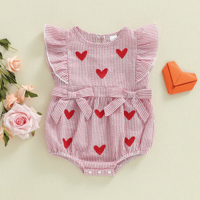 HEARTS Striped Bowtie Romper