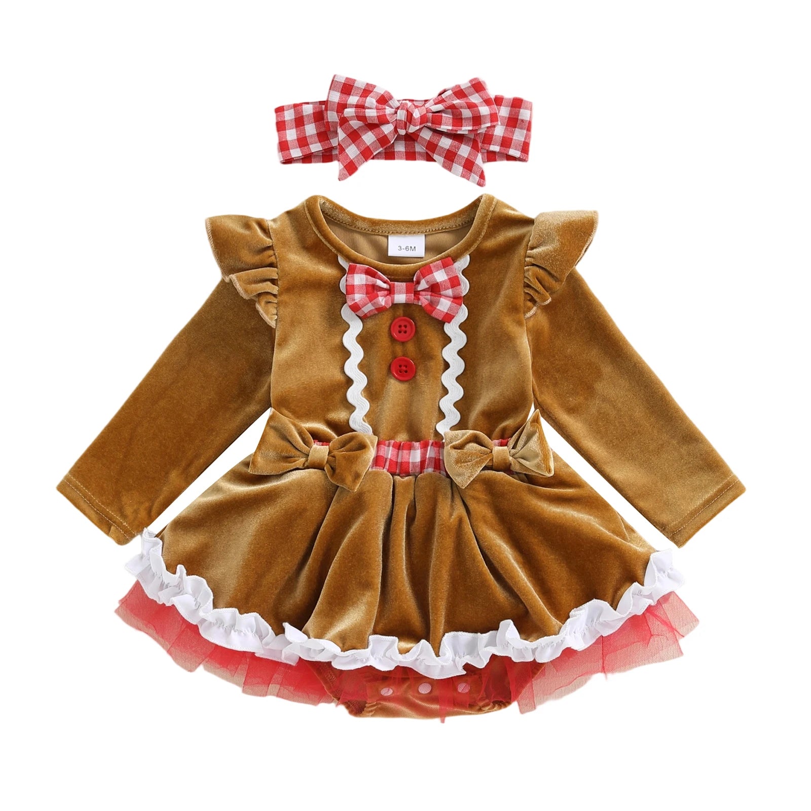 GINGERBREAD CUTIE Romper Dress