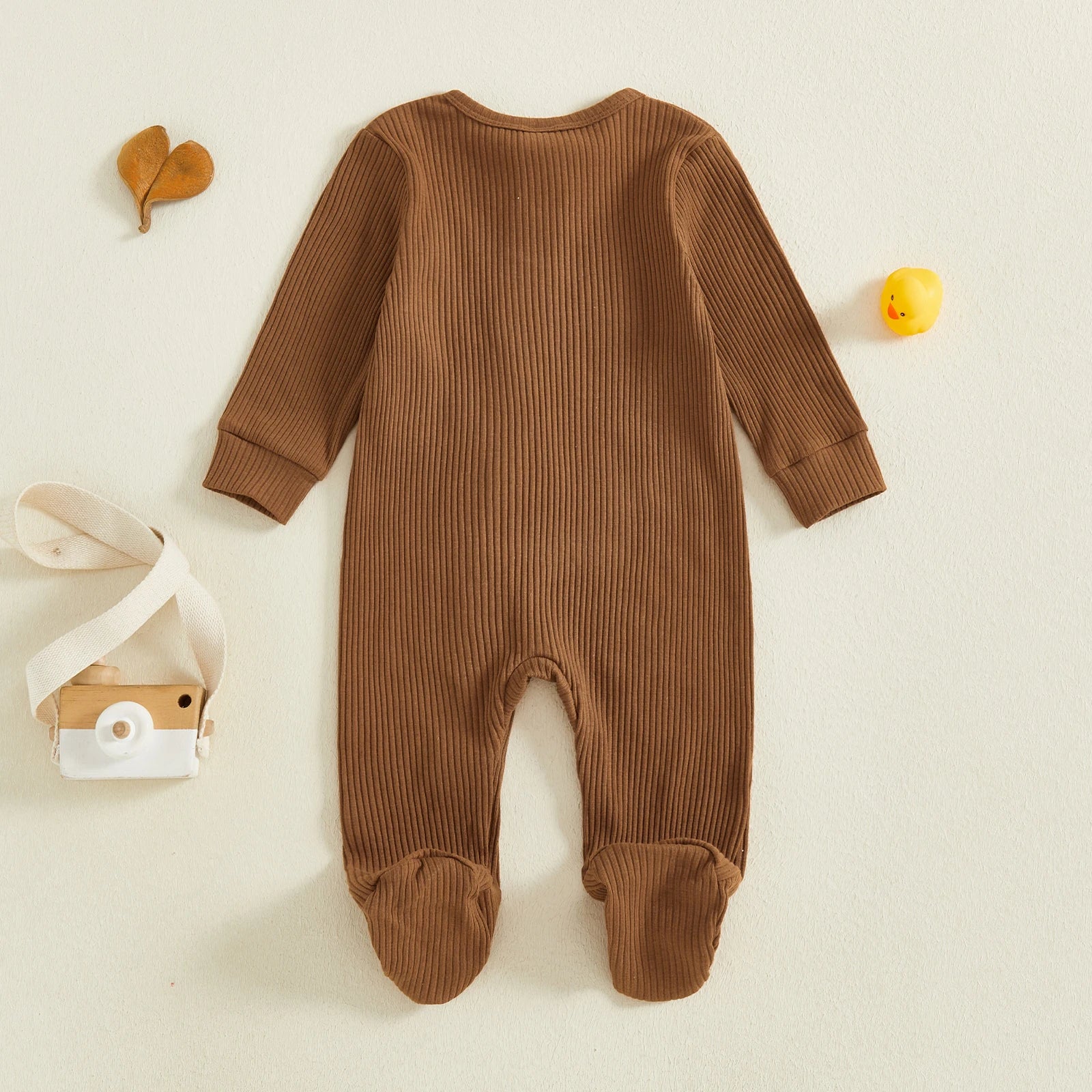 SLEEPY HEAD Ribbed Footed Jumpsuit