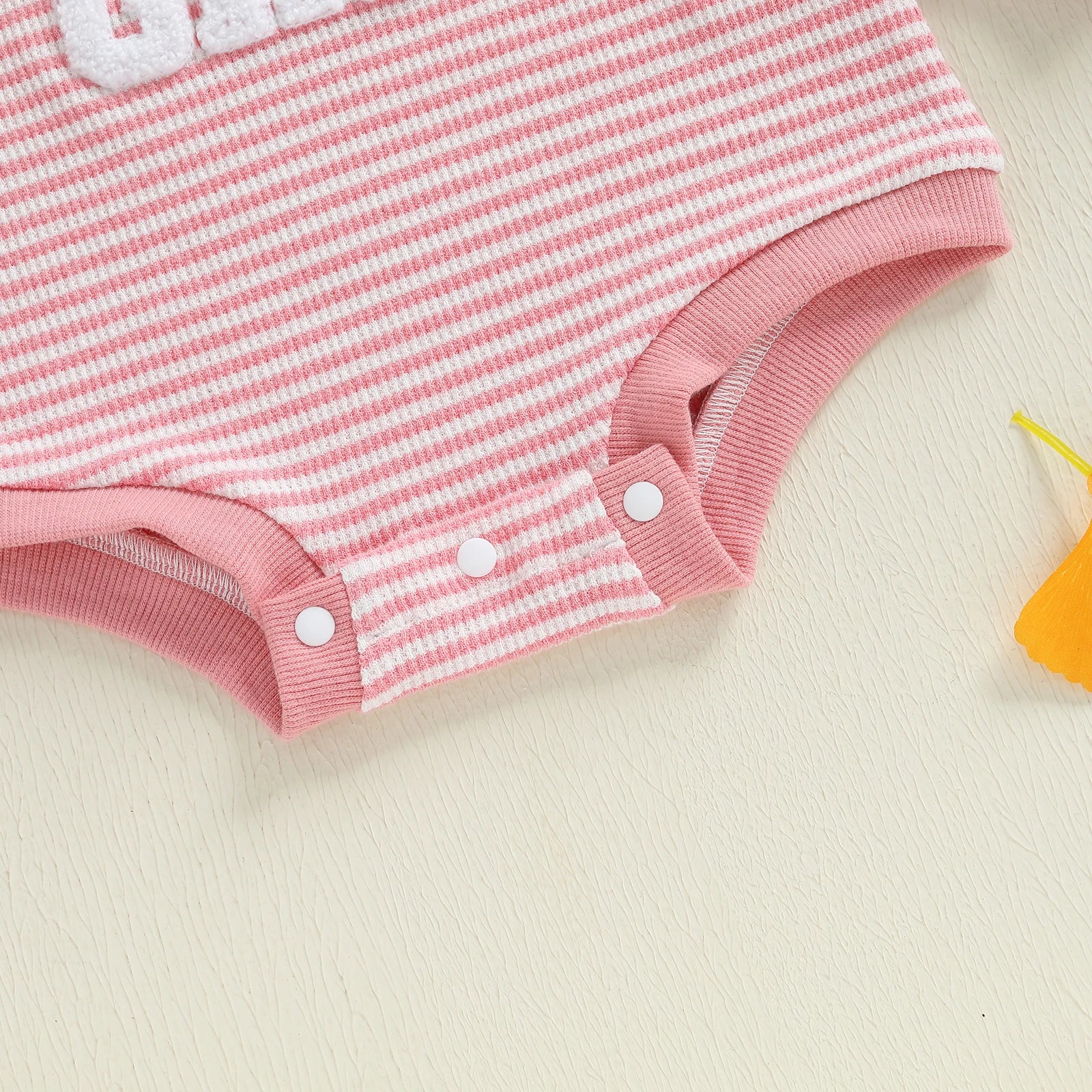 DADDY'S GIRL Striped Ruffle Romper