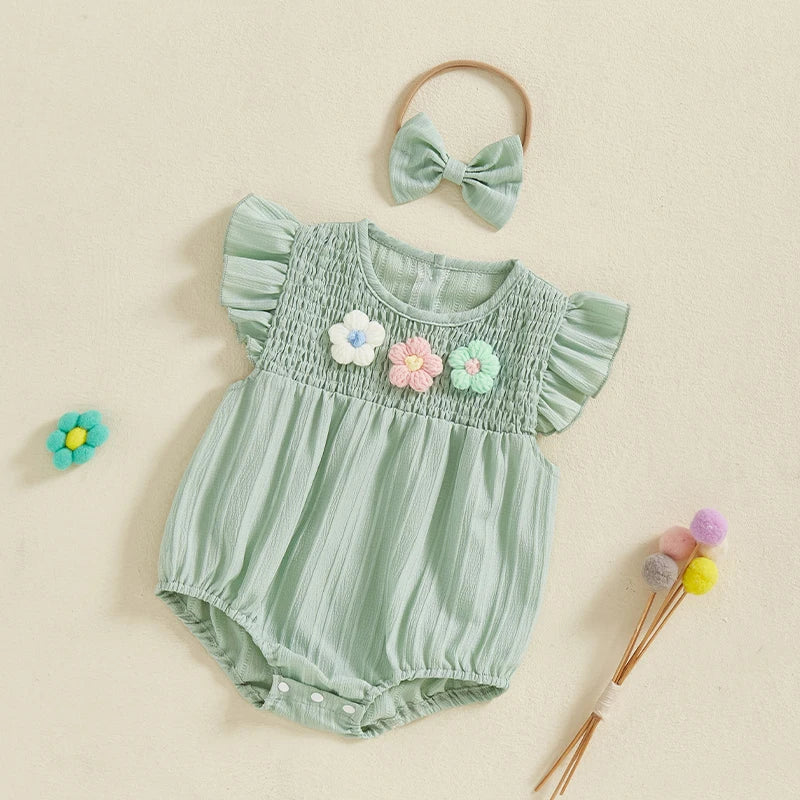 FLOWERS Smocked Romper