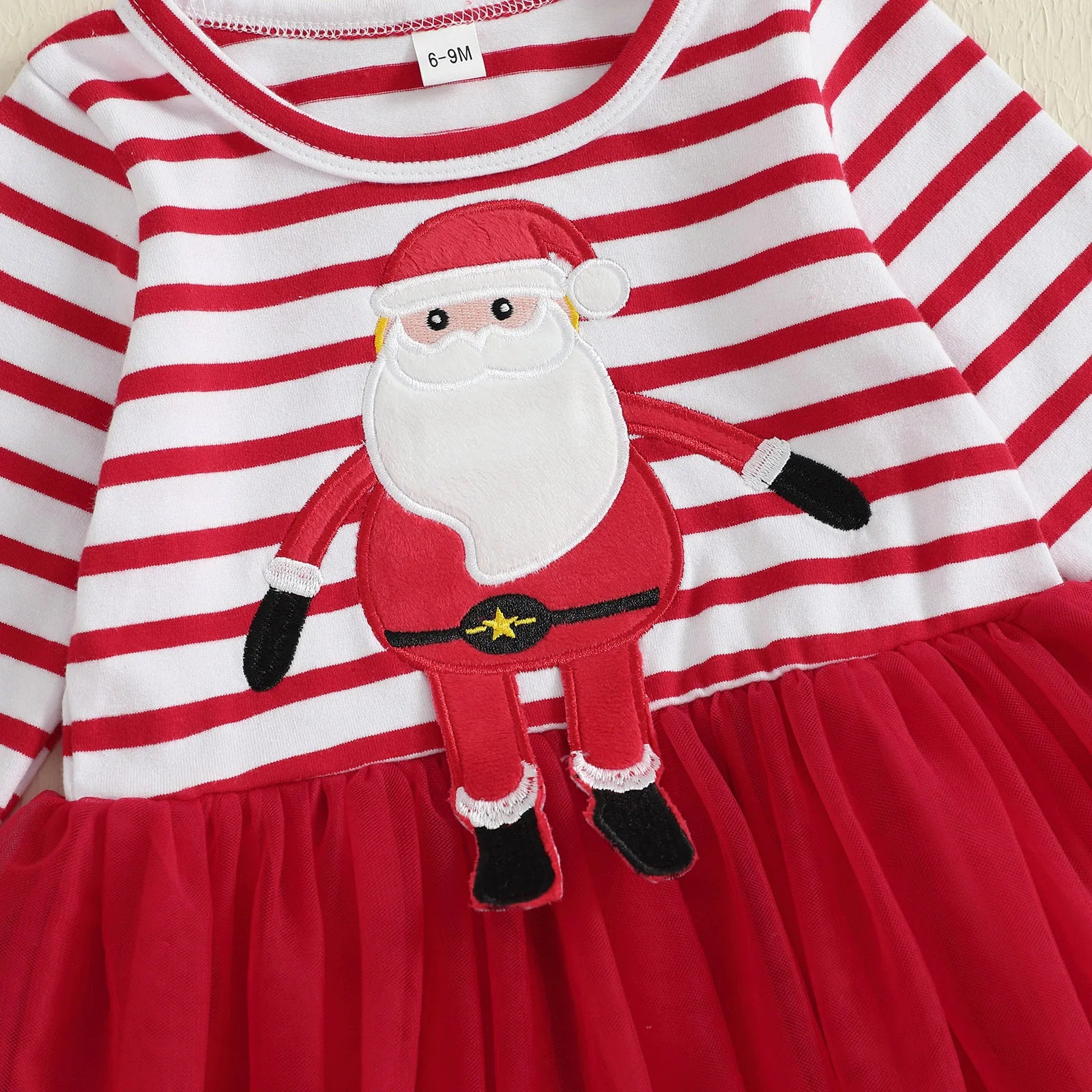 SANTA Striped Red Tulle Dress