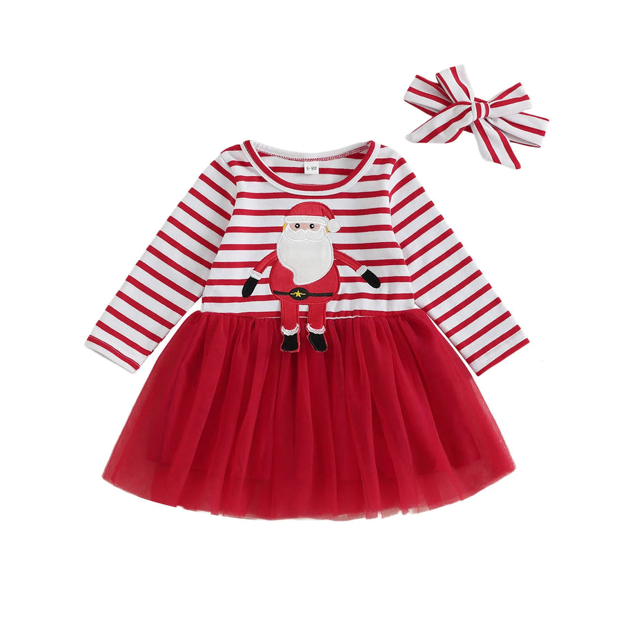 SANTA Striped Red Tulle Dress