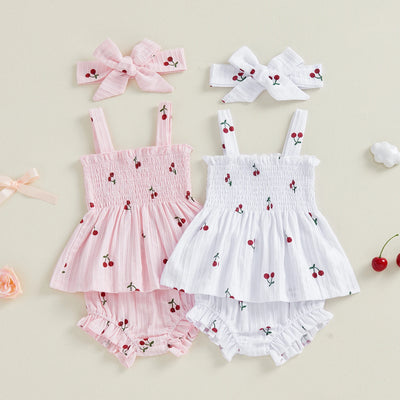 SWEET CHERRY Smocked Summer Outfit