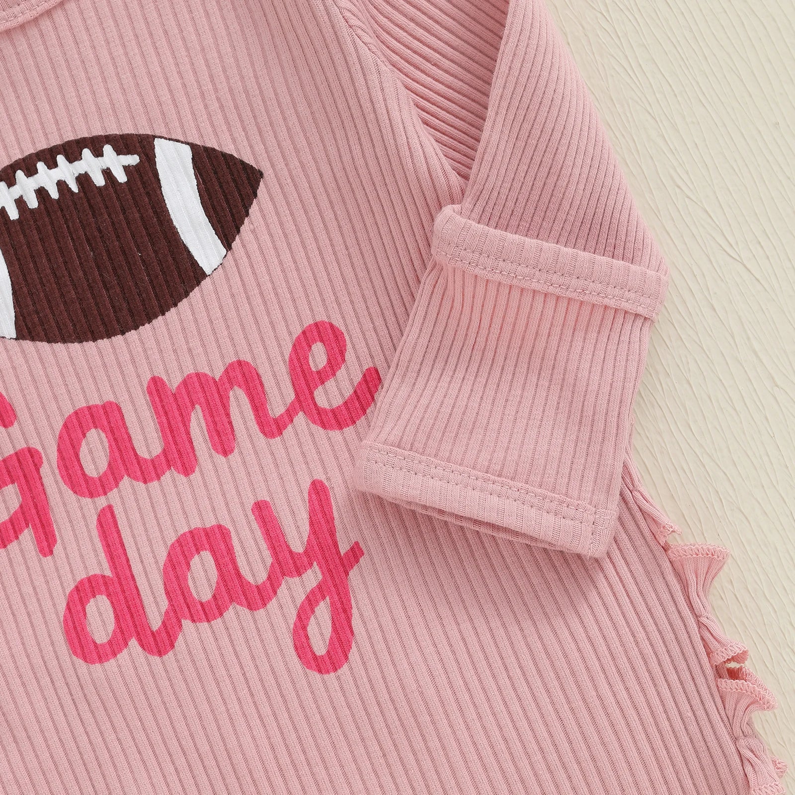 GAME DAY Pink Ruffle Jumpsuit