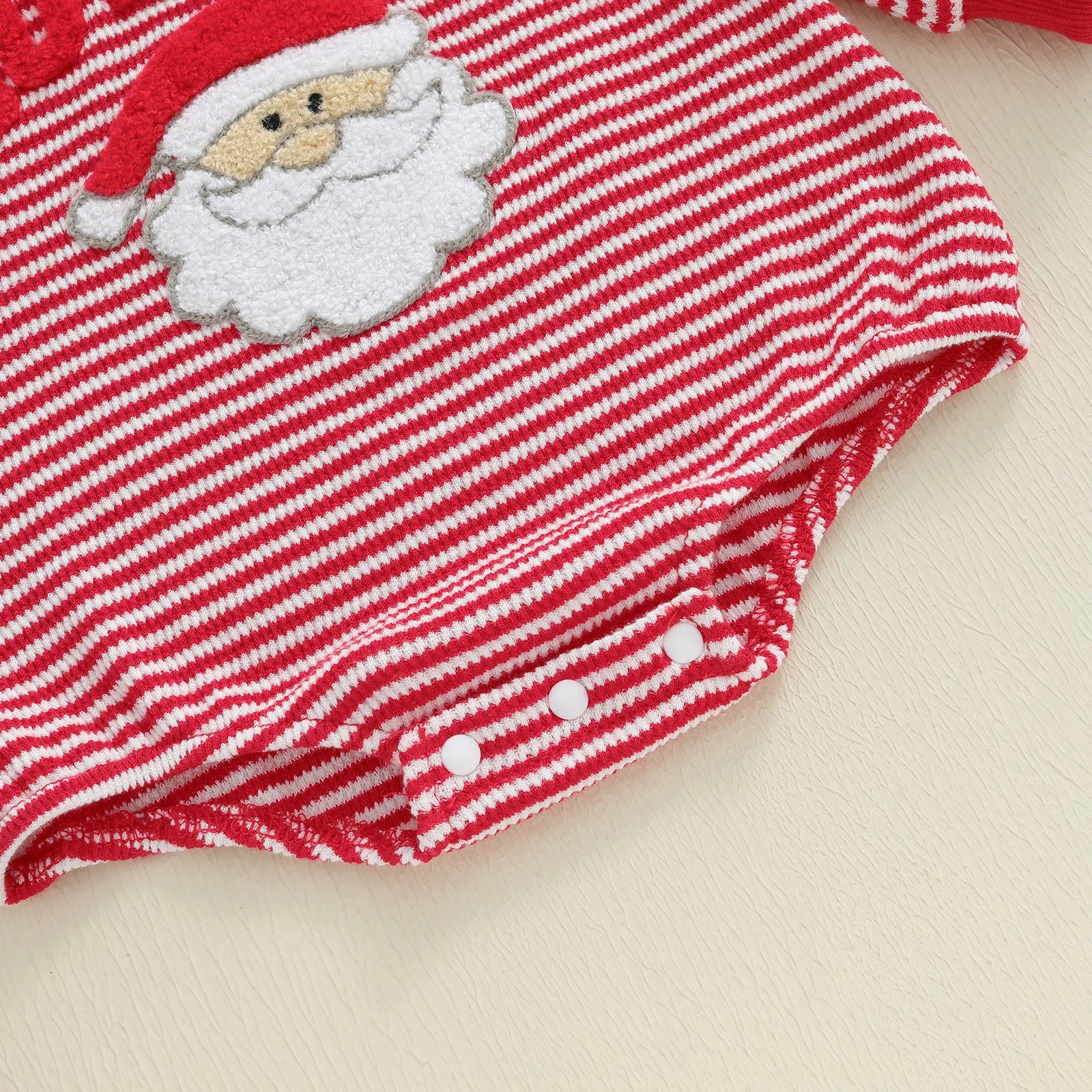 HO HO HO Striped Long-Sleeve Onesie