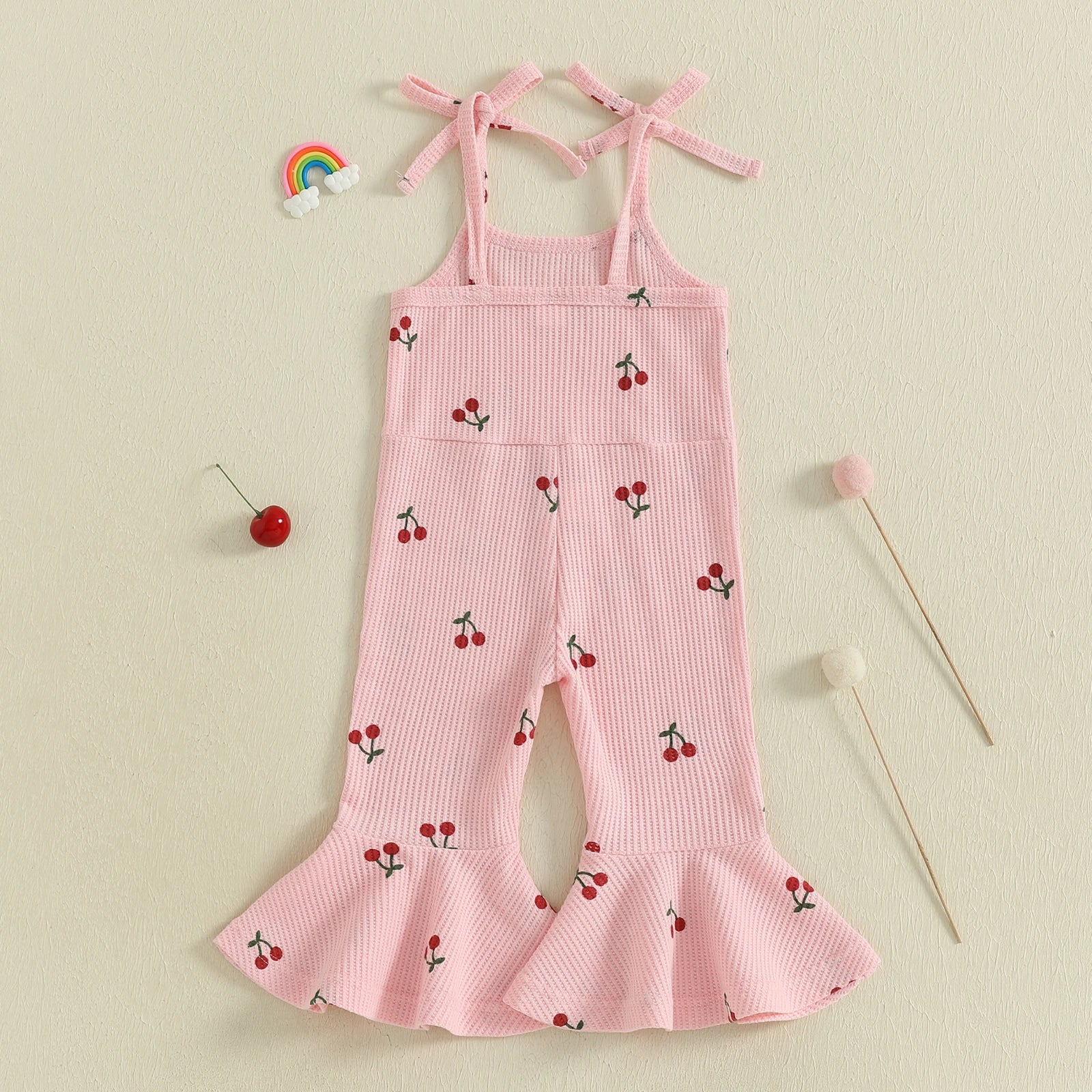 CHERRIES Bellbottom Pull-on Jumpsuit