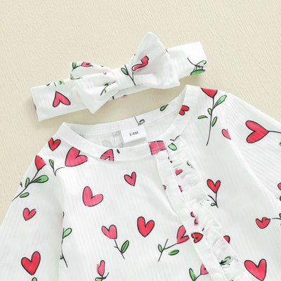 HEART FLOWERS Ruffle Jumpsuit