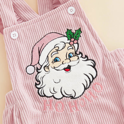 HO HO HO Pink Corduroy Romper